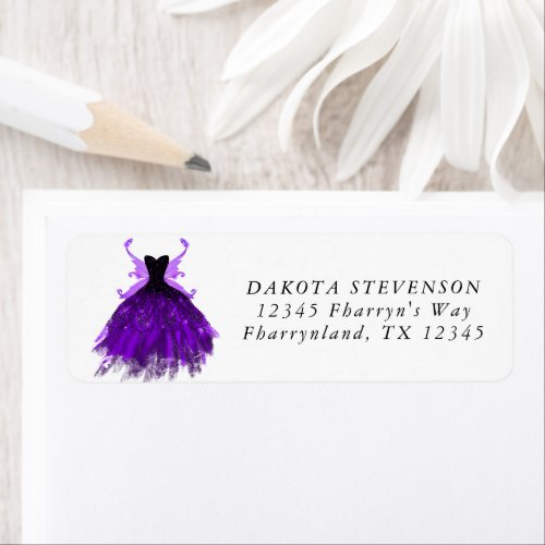 Gothic Fairy Gown  Brilliant Royal Purple Violet Label