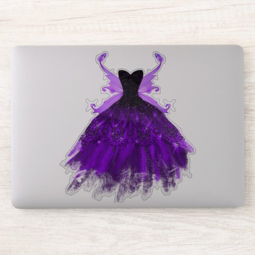 Gothic Fairy Gown  Brilliant Royal Purple Violet Sticker