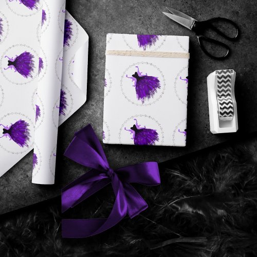 Gothic Fairy Gown  Brilliant Royal Purple Violet Wrapping Paper
