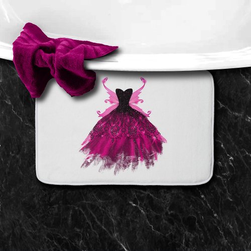 Gothic Fairy Gown  Glam Rock Magenta Hot Pink Bath Mat