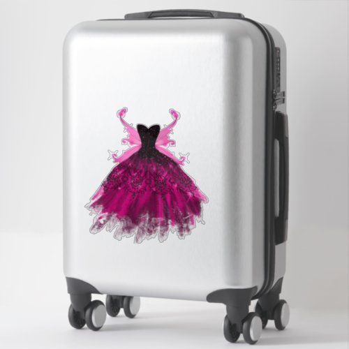 Gothic Fairy Gown  Glam Rock Magenta Hot Pink Sticker