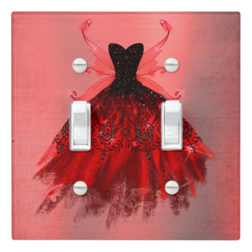 Gothic Fairy Gown  Radiant Crimson Red Sheen Light Switch Cover