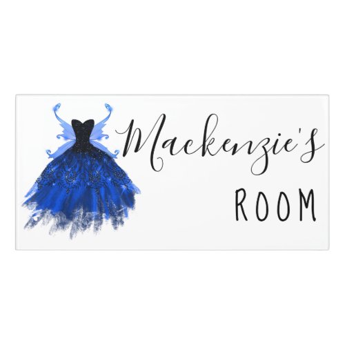 Gothic Fairy Gown  Royal Cobalt Blue Princess Door Sign