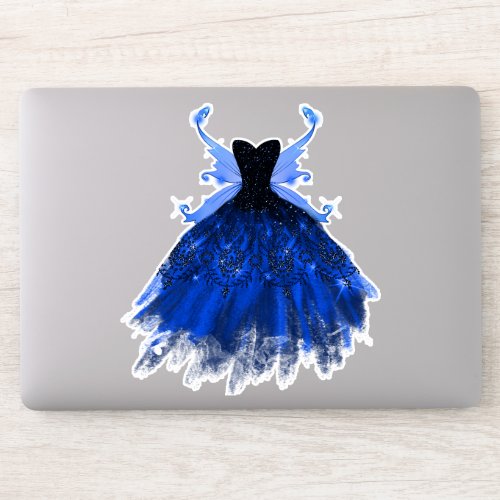 Gothic Fairy Gown  Royal Cobalt Blue Princess Sticker