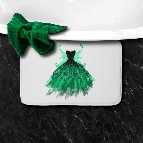 Gothic Fairy Gown  Vivid Emerald Green Fantasy Bath Mat