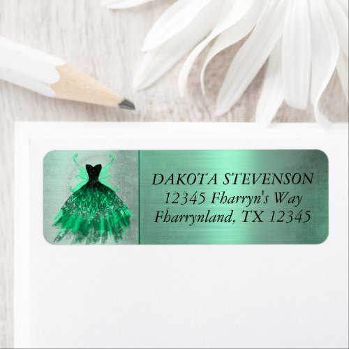 Gothic Fairy Gown  Vivid Emerald Green Fantasy Label