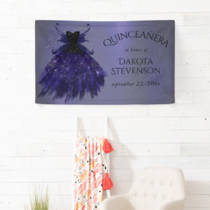 Gothic Fairy Indigo Gown Deep Royal Purple Sheen Banner