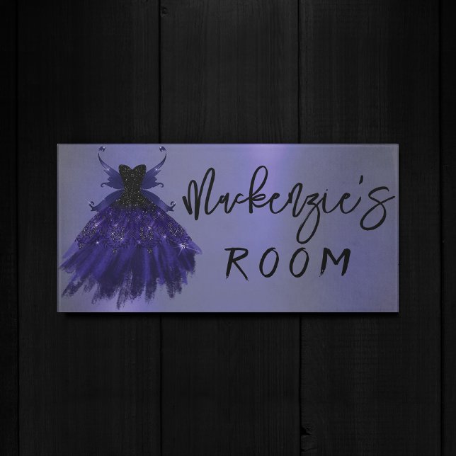 Gothic Fairy Indigo Gown | Deep Royal Purple Sheen Door Sign (Creator Uploaded)