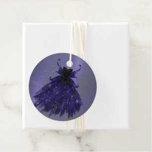 Gothic Fairy Indigo Gown Deep Royal Purple Sheen Favor Tags