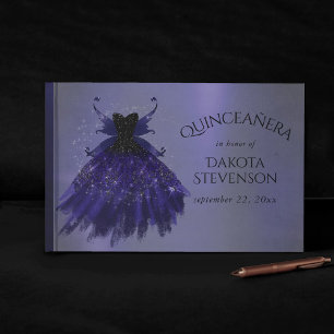 Gothic Fairy Indigo Gown Deep Royal Purple Sheen Guest Book