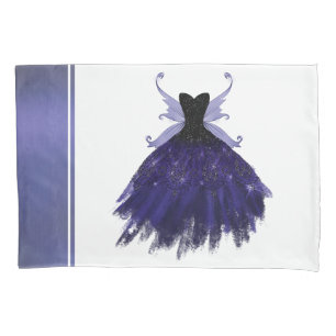 Gothic Fairy Indigo Gown Deep Royal Purple Sheen Pillow Case