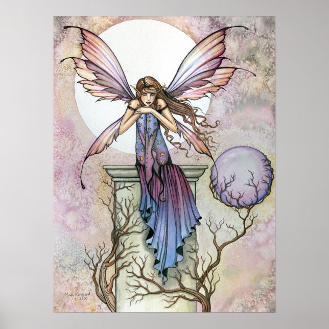 Gothic Fairy Moon Celestial Poster Print (Front)
