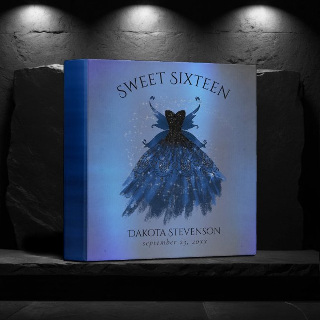 Gothic Fairy Navy Gown | Deep Cobalt Blue Sheen 3 Ring Binder (Creator Uploaded)