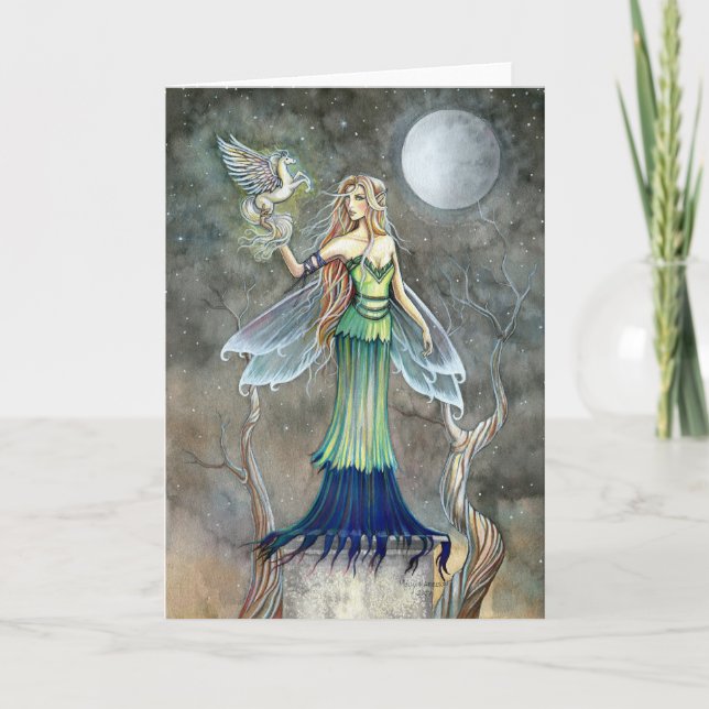 Gothic Fairy Pegasus Card ~ Blank (Front)