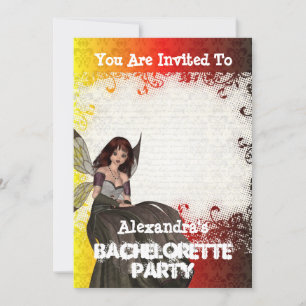 Gothic fairy personalized bachelorette party invitation