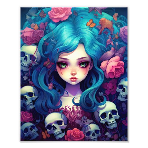 Gothic Fairy Skull  Photo Print