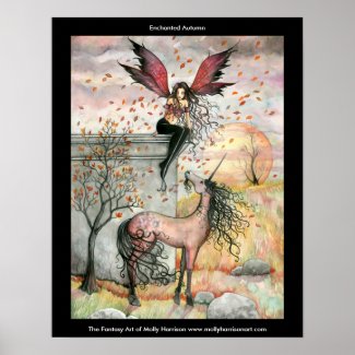 Gothic Fairy Unicorn Poster
