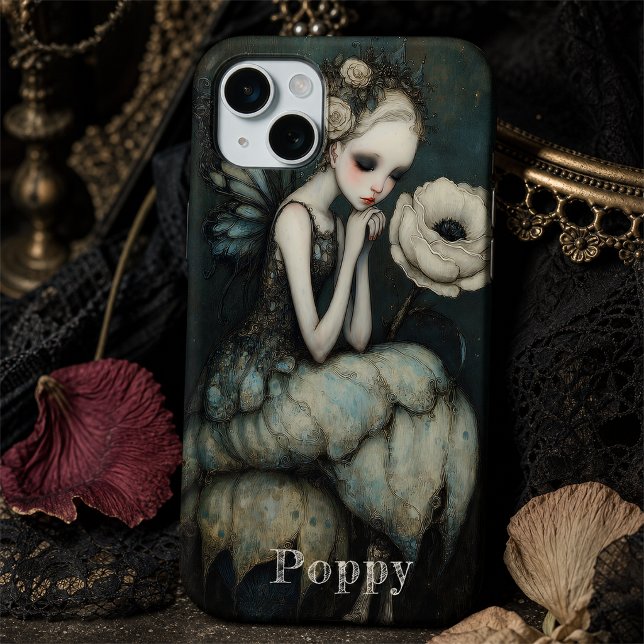 Gothic Fairy White Flower Whimsgoth Personalized Case-Mate iPhone Case (Creator Uploaded)