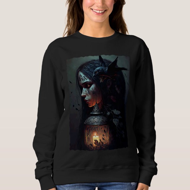 Gothic Fairycore Aesthetic Dark Horror Grunge Sweatshirt (Front)