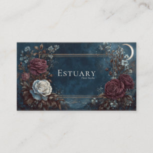Gothic Fairytale Midnight Rose Crescent Moon Business Card