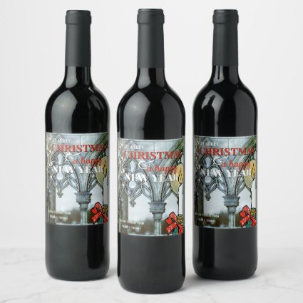 Gothic Fantasy Christmas New Year Wine Label