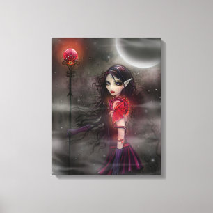 Gothic Fantasy Dragon Fairy Gallery Wrapped Canvas Print
