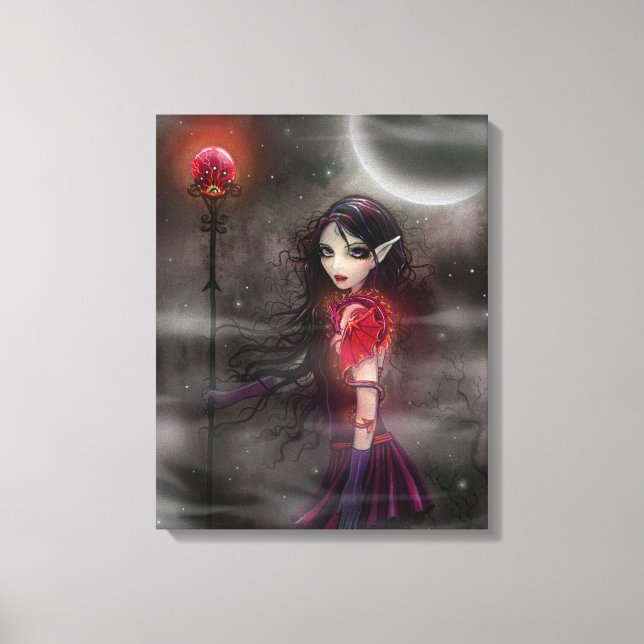Gothic Fantasy Dragon Fairy Gallery Wrapped Canvas Print (Front)