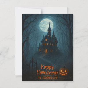 Gothic Fantasy Haunted Castle & Misty Moonlight Postcard