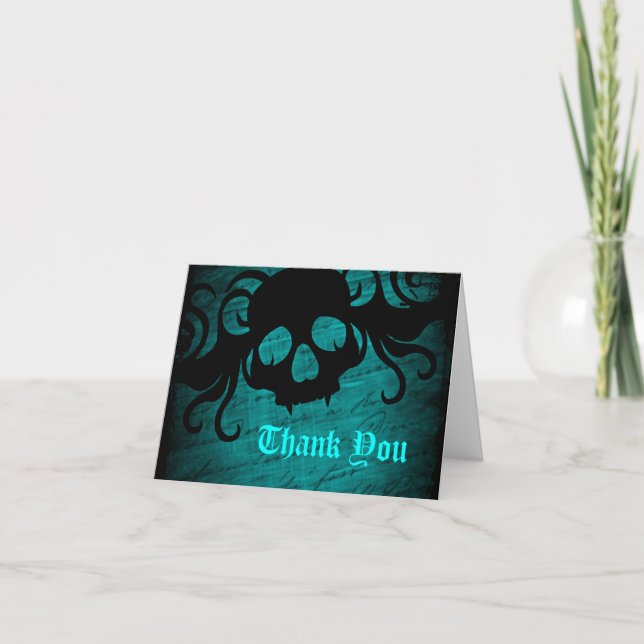 Gothic fantasy skull Thank You Card (Front)