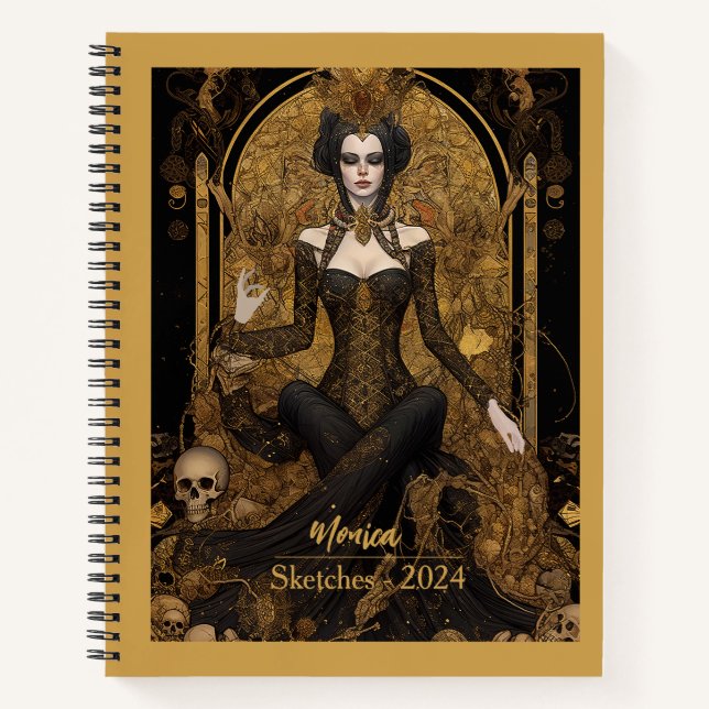 Gothic Fantasy, Surreal Dark Queen, Notebook (Front)