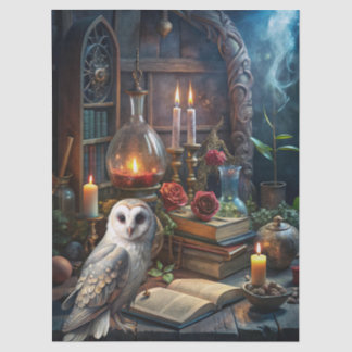 Gothic Fantasy Tarot Reader's Room & White Owl Tissue Paper