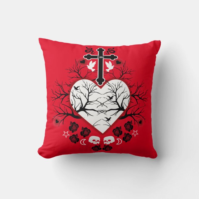Gothic Fashion Accessories And Decor Throw Pillow (Front)
