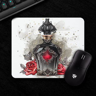Gothic Fashion Victorian Perfume Bottle with Roses Mouse Pad
