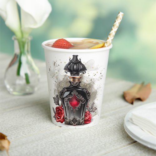 Gothic Fashion Victorian Perfume Bottle with Roses Paper Cups