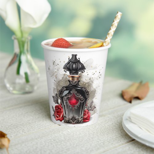 Gothic Fashion Victorian Perfume Bottle with Roses Paper Cups