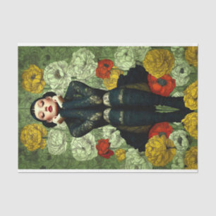 Gothic Female Fashion With Flowers DQ4R Decoupage Tissue Paper