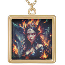 Gothic Fire Fairy Necklace