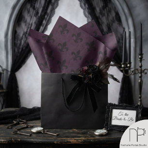 Gothic Fleur de Lis Dark Purple Tissue Paper