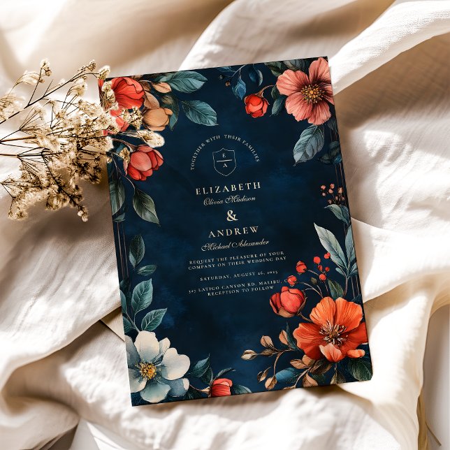 Gothic Floral Fall Wedding Invitation (Creator Uploaded)