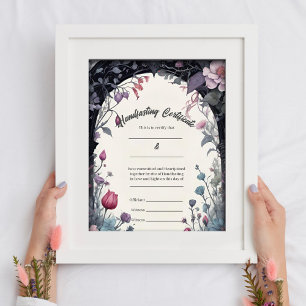 Gothic Floral Garden Gate Handfasting Certificate Poster