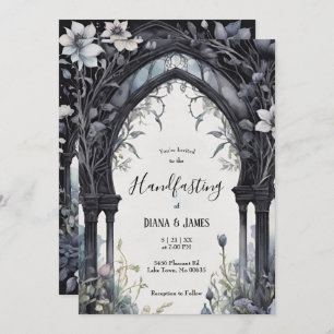 Gothic Floral Garden Gate Pagan Handfasting Invitation