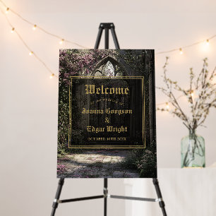Gothic Floral Garden Wedding Welcome Sign