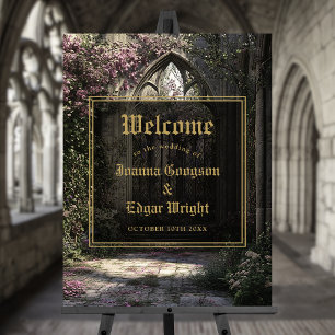 Gothic Floral Garden Wedding Welcome Sign