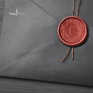 Gothic Floral Lace Monogram Wax Seal Sticker
