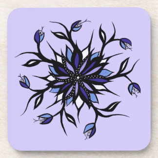 Gothic Floral Mandala Monsters And Teeth Beverage Coaster