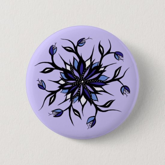 Gothic Floral Mandala Monsters And Teeth Button