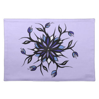 Gothic Floral Mandala Monsters And Teeth Cloth Placemat