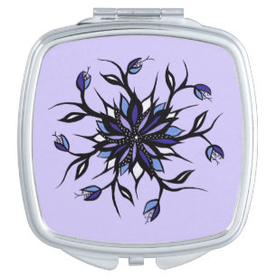 Gothic Floral Mandala Monsters And Teeth Compact Mirror