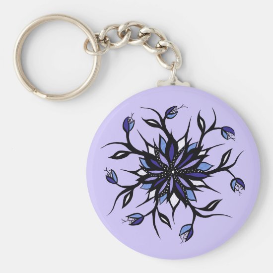 Gothic Floral Mandala Monsters And Teeth Keychain