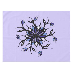 Gothic Floral Mandala Monsters And Teeth Tablecloth